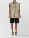 Rick Owens Drkshdw Distressed Metallic Sleeveless Textured Vest