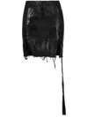 Rick Owens Drkshdw Distressed Ripped Skirt In 黑色