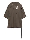 Rick Owens Drkshdw Distressed T-shirt In Brown