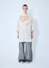 Rick Owens Drkshdw Distressed Tommy T T-shirt In Beige