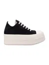 Rick Owens Drkshdw Abstract Canvas Low Sneakers In Black
