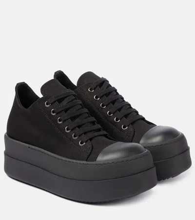 Rick Owens Drkshdw Double Bumper Denim Platform Sneakers In Black