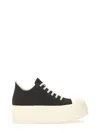Rick Owens Drkshdw Double Bumper Platform Brushed-cotton Sneakers In Black