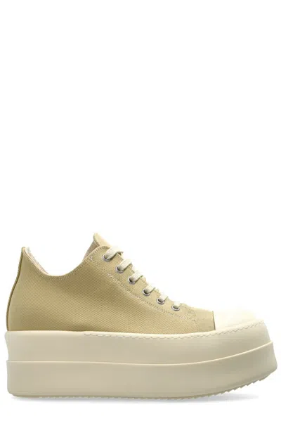 Rick Owens Drkshdw Double Bumper Low Sneakers In Beige