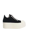 Rick Owens Drkshdw Double Bumper Low Sneaks Black/milk In Black