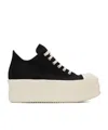 Rick Owens Drkshdw Double Bumper Platform Brushed-cotton Sneakers In Black