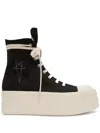 Rick Owens Drkshdw Double Bumper Platform Lace-up Trainers In Black