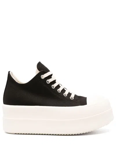 Rick Owens Drkshdw Abstract Canvas Low Sneakers In Multicolor