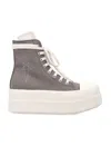 Rick Owens Drkshdw Star Embroidered High-top Platform Sneakers In Dust Pearl Milk