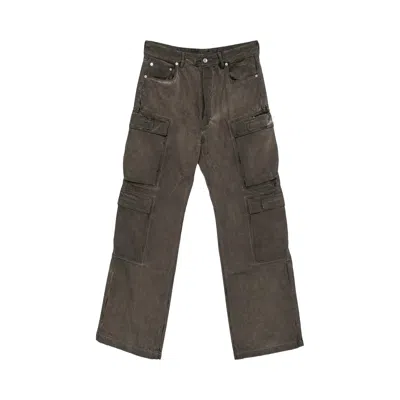 Pre-owned Rick Owens Drkshdw Double Cargo Denim Jeans 'dust' | Brown | Men's Size 34
