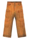 Rick Owens Drkshdw Double Cargo Jeans In Brown