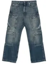 Rick Owens Drkshdw Double Cargo Jeans In Blue