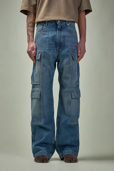Rick Owens Drkshdw Double Cargo Jeans In Blue