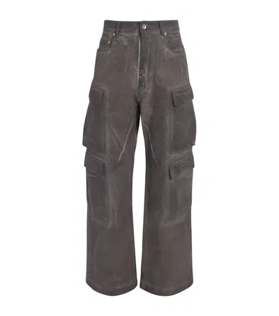 Rick Owens Drkshdw Double Cargo Jeans In Brown