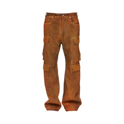 Pre-owned Rick Owens Drkshdw Double Cargo Jeans 'orange' | Men's Size 30
