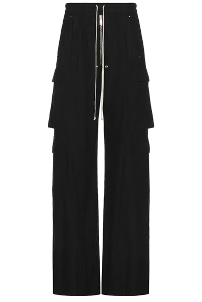 Rick Owens Drkshdw Creatch Cotton Cargo Trousers In Black