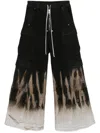 Rick Owens Drkshdw Black Porterville Double Jumbo Belas Cargo Pants In 0983 Black/terra