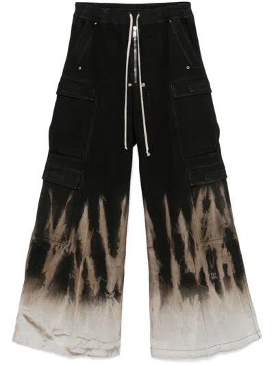 Rick Owens Drkshdw Black Porterville Double Jumbo Belas Cargo Pants In Multi