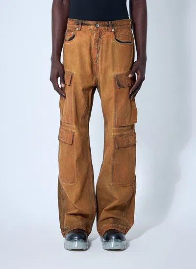 Rick Owens Drkshdw Double Cargo Jumbo Belas Jeans In Orange