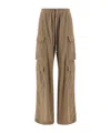 Rick Owens Drkshdw Wide Leg Cargo Pants With Elastic Waist In Brown