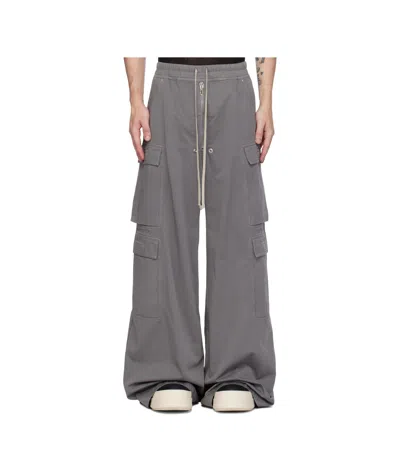 Rick Owens Drkshdw Jumbo Belas Double Cotton Cargo Pants In Stone