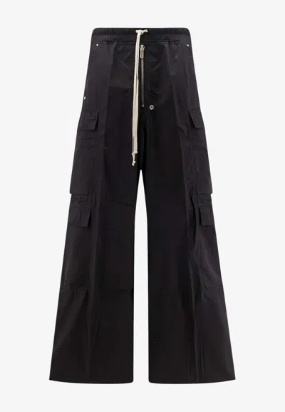Rick Owens Drkshdw Double Cargo Jumbo Belas Wide-leg Pants In Black
