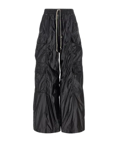 Rick Owens Drkshdw Double Cargo Jumbo Drawstring Belas Pants In Black