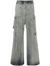 Rick Owens Drkshdw Double Cargo Jumbo Trousers In Blue