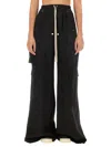 Rick Owens Drkshdw Black Porterville Double Cargo Jumbo Belas Trousers In Black