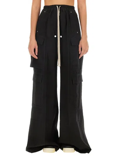 Rick Owens Drkshdw Black Porterville Double Cargo Jumbo Belas Trousers