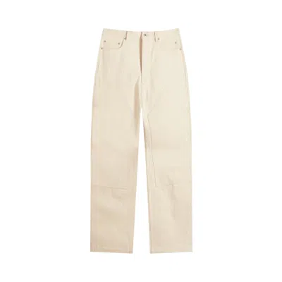 Pre-owned Rick Owens Drkshdw Double Knee Geth Pant 'natural' | White | Men's Size 32