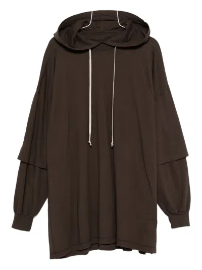 Rick Owens Drkshdw Lightweight Relaxed Fit Hoodie In Brown