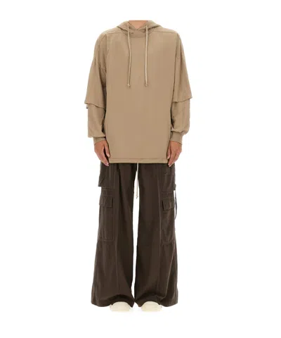 RICK OWENS DRKSHDW DOUBLE-LAYERED HOODED SWEATER