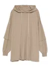 Rick Owens Drkshdw Double-layered Hooded Sweater In Neutral