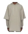 Rick Owens Drkshdw Double-layered Hoodie In Gray