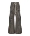 Rick Owens Drkshdw Gray Hollywood Double Jumbo Bela Denim Cargo Pants In Black