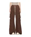 Rick Owens Drkshdw Brown Porterville Double Cargo Jumbo Bela Trousers In Red