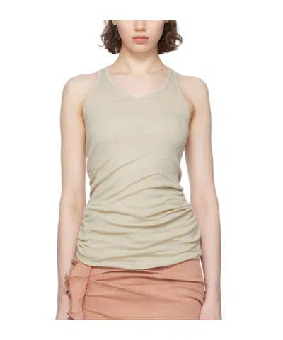 Rick Owens Drkshdw Off-white Double Ziggy Banana Tank Top In 08 Pearl