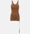 Rick Owens Drkshdw Double Ziggy Cotton Tank Top In Brown
