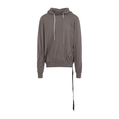 RICK OWENS DRKSHDW DRKSHDW BY RICK OWENS DRAPED GREY COTTON SWEATSHIRT
