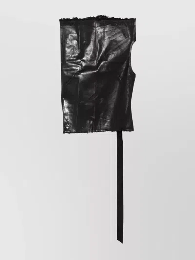 RICK OWENS DRKSHDW DRAPED NECKLINE TOP RAW EDGES