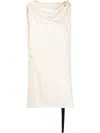 Rick Owens Drkshdw Draped Organic Cotton Tunic In Nude