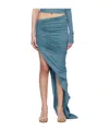 Rick Owens Drkshdw Blue Hollywood Soft Edfu Maxi Skirt