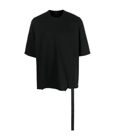 Rick Owens Drkshdw Draped-strap Crew-neck T-shirt In Black