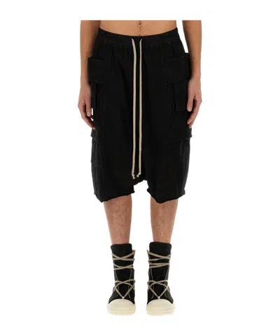 Rick Owens Drkshdw Drkshdw By Rick Owens Cotton Multi-pocket Bermuda In Black