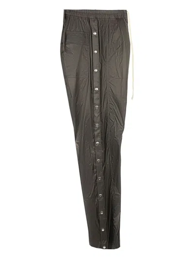 Rick Owens Drkshdw Drawstring Button Trousers In Brown
