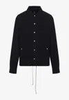 Rick Owens Drkshdw Drawstring Button-up Overshirt In Black