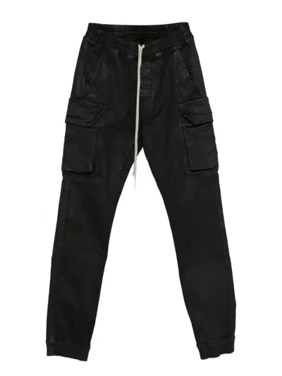 Rick Owens Drkshdw Drawstring Cargo Trousers In Black