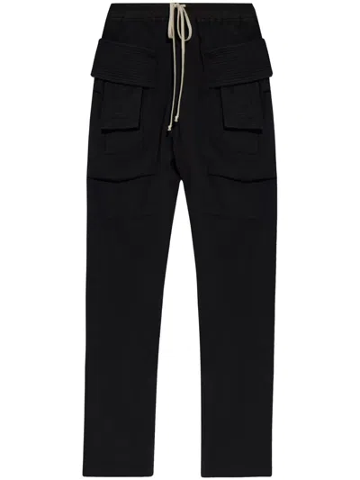 Rick Owens Drkshdw Drawstring Cargo Trousers In Black