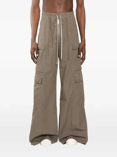 Rick Owens Drkshdw Drawstring Cargo Trousers In Brown